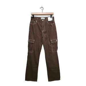 S.O.N.G. NWT Brown High Rise 90s Boyfriend Cargo Pants Y2K Sz 27